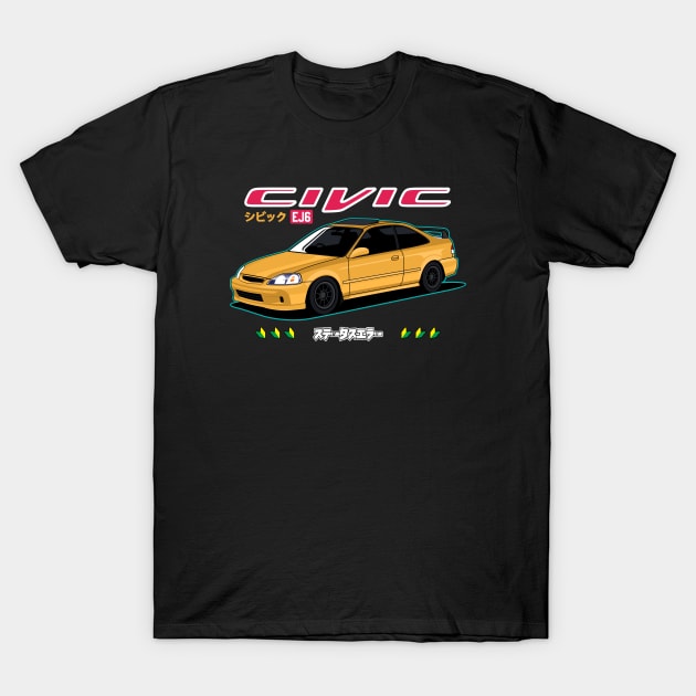 Civic ej6 JDM Cars T-Shirt by masjestudio